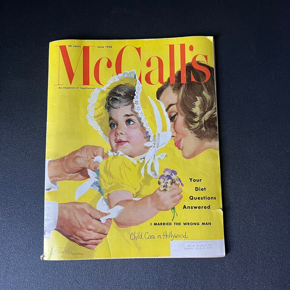 Vintage McCalls Magazine June 1958 Illustrated Cover 1950s Mid Century Ads